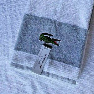 LACOSTE Match 100% Cotton Bath Towel BIG Croc NWT